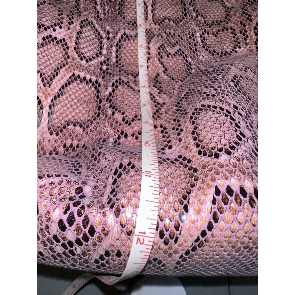 ELLE JAE Gypset Purse Vegan Leather Pink Black Snake‎ Print Tiered Ruffled Bag